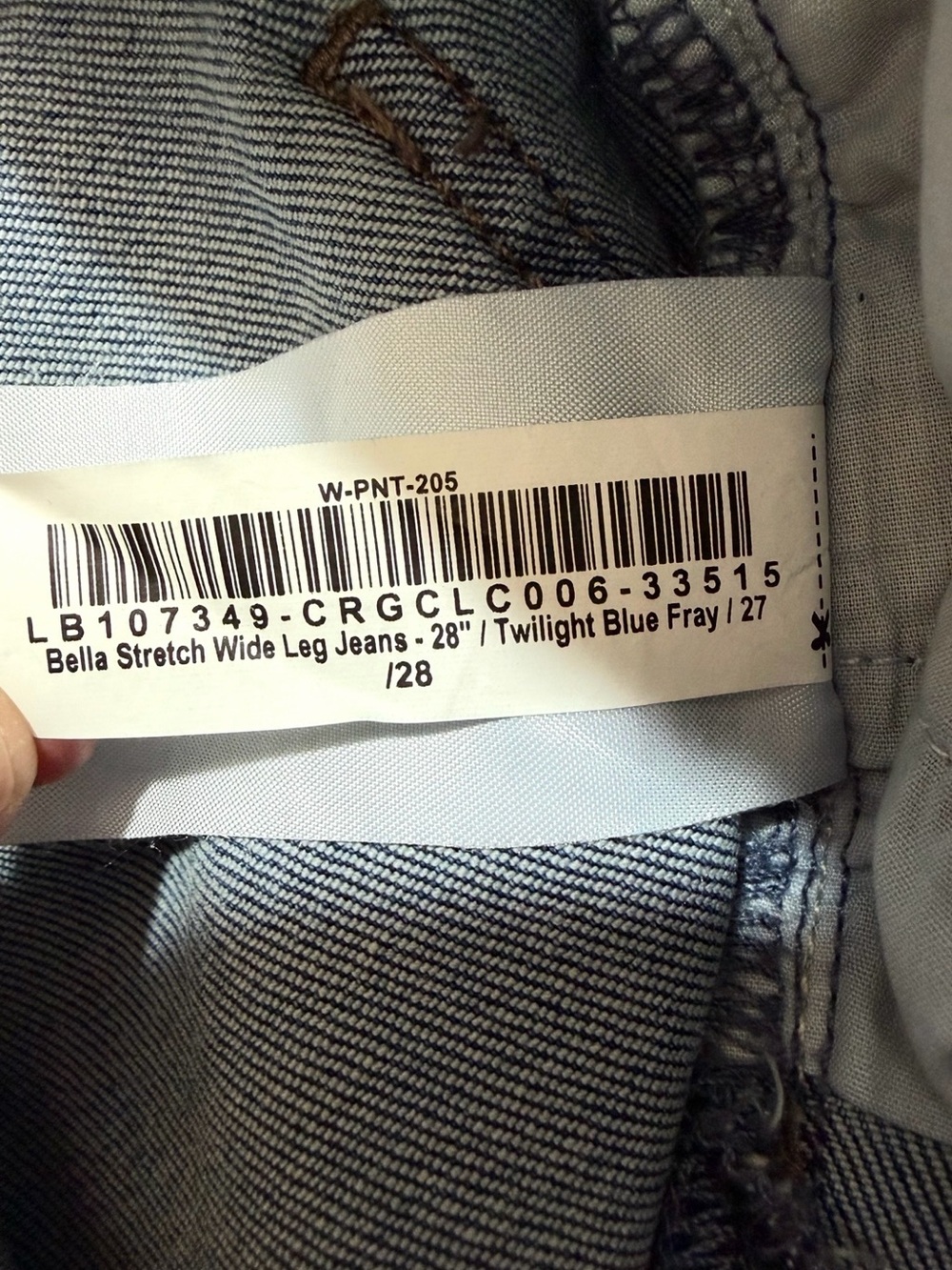 NWT Quince Bella Stretch High Rise Wide-Leg Raw Hem Jeans Twilight Blue Size 27 - Picture 14 of 15